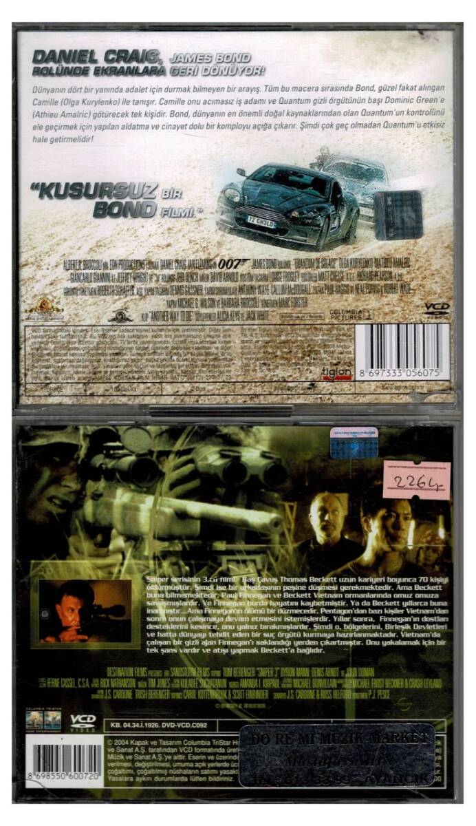 007 J.Bond Quantum Of Solace Tetikçi 3 (Tom Berenger) - 2 Adet VCD Film VCD1344 - 2