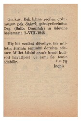 1 Ağustos 1948 Takvim Yaprağı EFM867 - 2