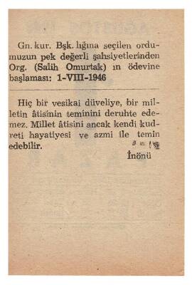 1 Ağustos 1948 Takvim Yaprağı EFM867 - 2