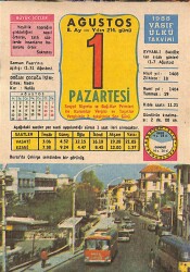 1 Ağustos 1988 Takvim Yaprağı - Doğum Günü Hediyesi EFM(N)9465 - Gökçekoleksiyon