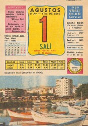 1 Ağustos 1989 Takvim Yaprağı - Doğum Günü Hediyesi EFMN13503 - Gökçekoleksiyon