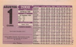 1 Ağustos 2008 Takvim Yaprağı EFM(N)2219 - 3