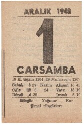 1 Aralık 1948 Takvim Yaprağı EFM827 - 3