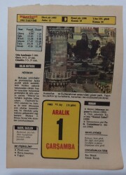 1 Aralık 1982 Takvim Yaprağı - Doğum Günü Hediyesi EFM(N)7306 - Gökçekoleksiyon