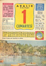 1 Aralık 1984 Takvim Yaprağı - Doğum Günü Hediyesi EFMN14780 - Gökçekoleksiyon