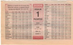 1 Aralık 2008 Takvim Yaprağı EFM(N)4436 - 2