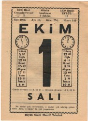 1 Ekim 1963 Takvim Yaprağı EFM(N)3511 - 3