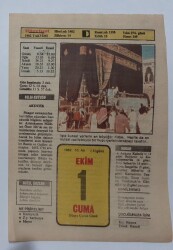 1 Ekim 1982 Takvim Yaprağı - Doğum Günü Hediyesi EFM(N)7258 - Gökçekoleksiyon