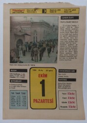 1 Ekim 1984 Takvim Yaprağı - Doğum Günü Hediyesi EFM(N)7274 - Gökçekoleksiyon