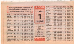 1 Ekim 2008 Takvim Yaprağı EFM(N)3218 - 3