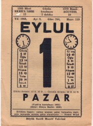 1 Eylül 1963 Takvim Yaprağı EFM(N)3492 - 3