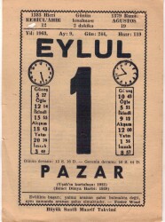 1 Eylül 1963 Takvim Yaprağı EFM(N)3492 - 2