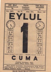 1 Eylül 1967 Takvim Yaprağı EFM(N)3495 - 1