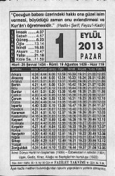 1 Eylül 2013 Takvim Yaprağı - Doğum Günü Hediyesi EFMN13575 - Gökçekoleksiyon