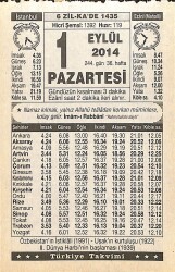 1 Eylül 2014 Takvim Yaprağı - Doğum Günü Hediyesi EFMN14291 - Gökçekoleksiyon