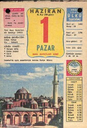 1 Haziran 1980 Takvim Yaprağı - Doğum Günü Hediyesi EFM(N)9118 - Gökçekoleksiyon