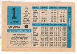 1 Haziran 2011 Takvim Yaprağı EFM(N)1197 - 2