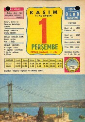 1 Kasım 1979 Takvim Yaprağı - Doğum Günü Hediyesi EFM(N)11708 - Gökçekoleksiyon