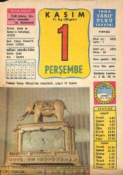 1 Kasım 1984 Takvim Yaprağı - Doğum Günü Hediyesi EFMN14808 - Gökçekoleksiyon