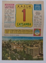 1 Kasım 1989 Takvim Yaprağı - Doğum Günü Hediyesi EFM(N)6632 - Gökçekoleksiyon