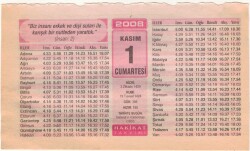 1 Kasım 2008 Takvim Yaprağı EFM(N)3885 - 3
