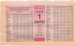 1 Kasım 2008 Takvim Yaprağı EFM(N)3885 - 1