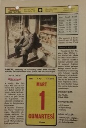 1 Mart 1980 Takvim Yaprağı - Doğum Günü Hediyesi EFM(N)7639 - Gökçekoleksiyon