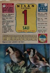 1 Nisan 1980 Takvim Yaprağı - Doğum Günü Hediyesi EFM(N)8415 - 2