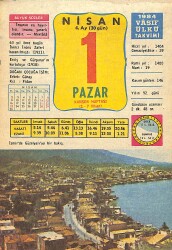 1 Nisan 1984 Takvim Yaprağı - Doğum Günü Hediyesi EFMN15194 - Gökçekoleksiyon