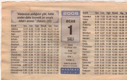 1 Ocak 2008 Takvim Yaprağı EFM(N)4988 - Gökçekoleksiyon