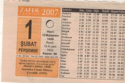 1 Şubat 2007 Takvim Yaprağı EFM(N)5634 - 3