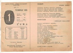 1 Temmuz 1960 Ajans Türk Takvim Yaprağı (Şiirli Saatli) EFM(N)1648 - 3