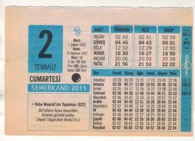 1 Temmuz 2011 Takvim Yaprağı EFM(N)1227 - 1