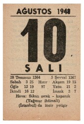 10 Ağustos 1948 Takvim Yaprağı EFM858 - 3