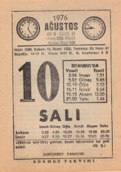 10 Ağustos 1976 Takvim Yaprağı EFM(N)2319 - 3