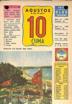 10 Ağustos 1979 Takvim Yaprağı - Doğum Günü Hediyesi EFM(N)9708 - 1