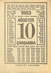 10 Ağustos 1983 Takvim Yaprağı - Doğum Günü Hediyesi EFM(N)12001 - Gökçekoleksiyon