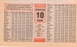 10 Ağustos 2008 Takvim Yaprağı EFM(N)2328 - 1