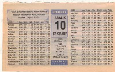 10 Aralık 2008 Takvim Yaprağı EFM(N)4445 - 3