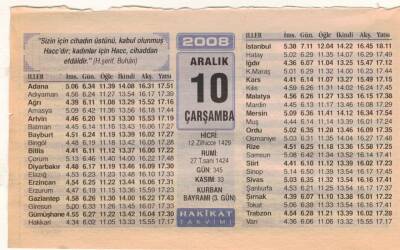 10 Aralık 2008 Takvim Yaprağı EFM(N)4445 - 1