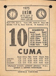 10 Ekim 1975 Takvim Yaprağı - Doğum Günü Hediyesi EFM(N)12564 - Gökçekoleksiyon