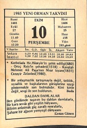 10 Ekim 1985 Takvim Yaprağı - Doğum Günü Hediyesi EFMN14959 - Gökçekoleksiyon