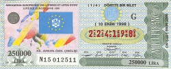 10 Ekim 1998 Piyango Bileti Dörtte Bir Bilet PYB6676 - Gökçekoleksiyon