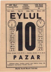 10 Eylül 1967 Takvim Yaprağı EFM(N)3608 - 2