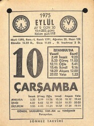 10 Eylül 1975 Takvim Yaprağı - Doğum Günü Hediyesi EFM(N)12486 - Gökçekoleksiyon