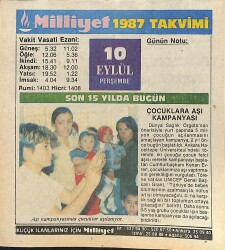 10 Eylül 1987 Takvim Yaprağı - Doğum Günü Hediyesi EFMN14127 - Gökçekoleksiyon