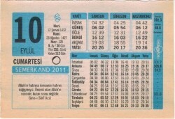 10 Eylül 2011 Takvim Yaprağı EFM(N)1298 - 1