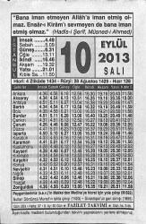 10 Eylül 2013 Takvim Yaprağı - Doğum Günü Hediyesi EFMN13584 - Gökçekoleksiyon