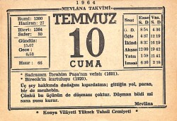 10 Haziran 1964 Takvim Yaprağı - Doğum Günü Hediyesi EFMN15562 - Gökçekoleksiyon