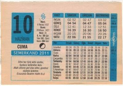 10 Haziran 2011 Takvim Yaprağı EFM(N)1206 - 2